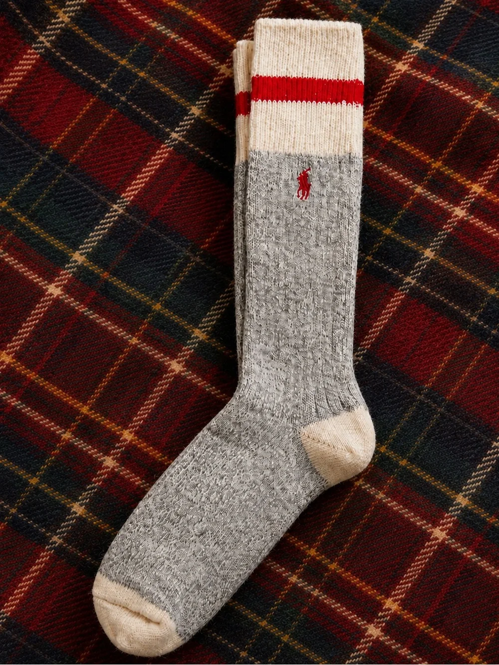 Polo Ralph Lauren Wool Rag Boot Sock in Grey Heather | NWT